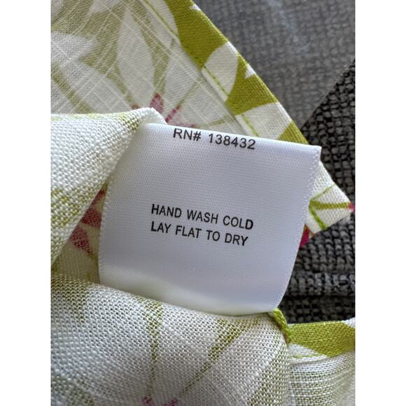 ModCloth Love Of Buttons Sleeveless Linen Top Green Floral Womens Sz XXS NWT - Picture 6 of 9